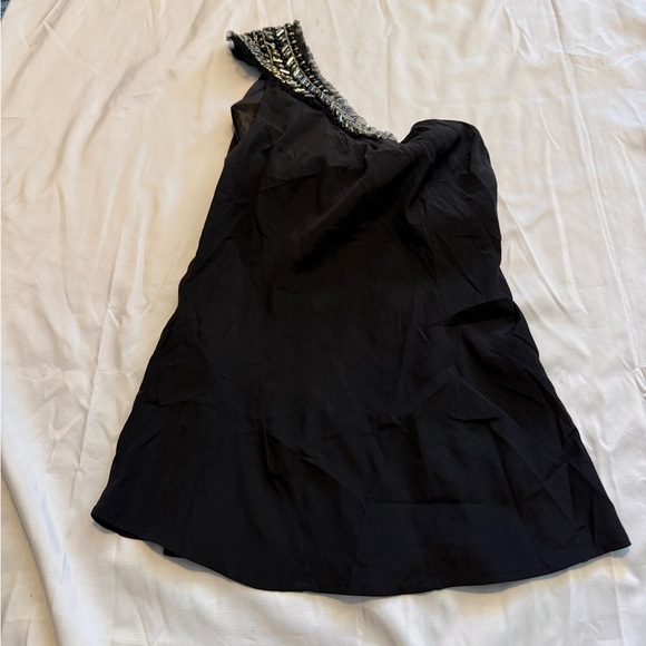 Bebe One Shoulder Black Jeweled Top Y2K Glam - Picture 1 of 9